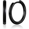 Silvora 8-14mm Orecchini Cerchio Donna Uomo Argento Oro Nero Piccoli | orecchini aghi in argento 925 anallergici, design semplice e versatile, può indossato insieme ad altri orecchini
