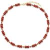 COAI Collana Donna Pietre Naturali Rondelle 8x5 mm | Collana donna con pietre naturali, rondelle 8x5 mm, perline 3 mm e dettagli in acciaio inox dorato 18K