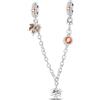 LNQOBU Catena di Sicurezza in Argento 925 per Charms Bracciali Ciondoli Perline,Ciondolo a forma di cuore in silicone con Chiusura a Clip, Compatibile con i Braccialetti Pandora