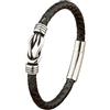 HUIANGLIYG Bracciale Cuoio Uomo,Bracciale da Uomo in Vera Pelle intrecciata con Nodo infinito, Polsino intrecciato, Semplice Braccialetto di Corda Fatto A Mano, Gioiello Portafortuna Vintage, Regalo
