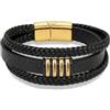 Wamantic Bracciale Personalizzato da Uomo in Pelle PU Nera con 1-6 Nomi Incisi | Perline in Acciaio inossidabile, Gioielli da Uomo, Papà, Fidanzato, Marito, Compleanno e Natale, Festa del Papà
