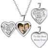 FindChic Collana da Donna con Medaglione Portafoto a Forma di Cuore con Foto Personalizzata e Testo Incisione Placcato Platini Oro 18K Oro Rosa Ciondolo Portafoto Regalo per Donna Ragazza