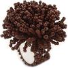 Avalaya Anello elastico a forma di fiore con perline di vetro, 45 mm, colore: marrone cioccolato