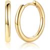 Silvora 8-14mm Orecchini Cerchio Donna Uomo Argento Oro Nero Piccoli | orecchini aghi in argento 925 anallergici, design semplice e versatile, può indossato insieme ad altri orecchini