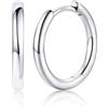 Silvora 8-14mm Orecchini Cerchio Donna Uomo Argento Oro Nero Piccoli | orecchini aghi in argento 925 anallergici, design semplice e versatile, può indossato insieme ad altri orecchini