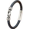 HUIANGLIYG Bracciale Cuoio Uomo,Bracciale da Uomo in Vera Pelle intrecciata con Nodo infinito, Polsino intrecciato, Semplice Braccialetto di Corda Fatto A Mano, Gioiello Portafortuna Vintage, Regalo