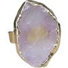 WLLDDDIU HGJH Anelli Donna Regolabili, Anelli Regolabili Color Oro Con Pietra Grezza Gioielli Con Anello A Fascia Alla Moda In Quarzo Rosa Naturale