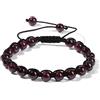 OutFyt Bracciale In Tessuto Con Pietre Preziose Di Granato Naturale Da 6 Mm Per Donna, Cristallo Curativo Avvolgente Corda Intrecciata Braccialetto Regolabile Chakra Yoga Braccialetti Con Ciondoli Per Uomo