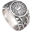 keigtuxh Anello da uomo con albero della vita vichingo, nodo celtico, anello Yggdrasil, in acciaio inox