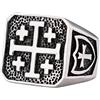 keigtuxh Anello da uomo con croce di Gerusalemme, in acciaio inossidabile 316L, stile retrò, stile templare, color argento, stile vintage