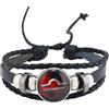 HUIANGLIYG Bracciale in Pelle con 12 Costellazioni per Uomo e Donna, Regolabile, Multistrato, intrecciato, in Stile Retrò Punk, con Motivo Zodiacale, per Amicizia, Regalo di Compleanno