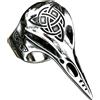 keigtuxh Anello da uomo con teschio di corvo vichingo, nodo celtico, scolpito in 3D, in acciaio inossidabile 316L, gioiello gotico
