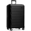 Traveler's Choice Pagosa Hardshell - Valigia espandibile con ruote girevoli, nero, 30-Inch Large, Pagosa - Bagaglio rigido espandibile con ruote girevoli