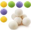 Kiuiom 6 Palline Asciugatrice Bucato + 6 Palline Lavaggio Riutilizzabili, Lana Pecora per Asciugatrice, Palline Lavatrice, Delicate per Tessuti Cura Biancheria Casa
