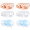 Kirunvia Separatore Dita Piedi Alluce Valgo, 6 Pezzi Silicone Morbido con 3 Anelli | Senza Lattice, Antifrizione, Pelle Sensibile, Lavabile e Riutilizzabile, Blu, Trasparente, Nude, per Yoga e Camminata