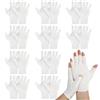 ZOTRAHG 10 paia di guanti in cotone, bianchi, senza dita, per neurodermite, guanti in cotone sottili per la cura delle mani, la cura dell'eczema, il touchscreen e la vita quotidiana