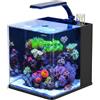AQPET Qube Kit 25 Marine - Nano Acquario Marino Completo 19L con Schiumatoio Triton, Filtro Sump, Illuminazione LED RGB 6W e Pompa 210 L/h (Nero)