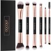 docolor Pennelli Ombretto 7 Pz Pennelli per Trucco Occhi Professionali Doppio Lato Riutilizzabile Strumento Make Up Kit di Pennelli per Applicazione Contorno e Definizione, Sfumature