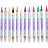 Syncharm 12 Pezzi Penne Per Nail Art Punta, Smalto per Penna per Pittura, Pennarelli per Nailart, 3D Nail Art Pens Set, Penne per Smalto 3D, pennarelli per Unghie a Doppia Punta Asciugatura Rapida (0,7 mm)
