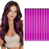 TESS Extension Capelli Colorati con Clip 10 Ciocche Lunghe 55cm (80g) per Halloween Natale Cosplay Party Feste - Viola