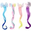Montrestar 4 fermagli per extension per capelli, per ragazze, stile B | Fermagli per capelli a forma di unicorno, da principessa, ciocche di capelli con clip, accessori per capelli colorati per
