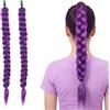 DYIOTF 2 Pezzi Extension Capelli Viola con Fili Glitterati 66cm, Treccine Africane Sintetiche per Bambina e Donna, Capelli Finti per Cosplay, Halloween e Feste, 26 Pollici (50g/Pezzo)