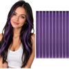 TESS Extension Capelli Colorati con Clip 10 Ciocche Lunghe 55cm (80g) per Halloween Natale Cosplay Party Feste - Viola Scuro