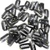 ZKGYUS 50 Pezzi Clip per Parrucca,Forma di U Hair Cip di Estensione Hair Clip, Nero 6 Denti a Pettine, Extension Capelli Parrucca del Silicone del Metallo per Parrucche Donne DIY Estensioni Capelli