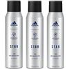 adidas 3 x Adidas UEFA 72H Spray corpo anti-traspirante 150 ml - Champions League