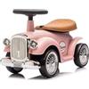 VROOOMY® Classic 1930 Auto cavalcabile per bambini, 1-3 anni, con clacson, idea regalo, Rosa