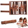 ZJKUBOIS Set di backgammon da viaggio, Back Gammon Game in 100% pelle, set da gioco con custodia in pelle e accessori, backgammon arrotolabile per camper e appassionati di viaggi