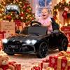 HAUSPROFI Auto elettrica per bambini, compatibile con BMW M4, 12 V con telecomando per genitori, sospensioni, fissaggio maniglia, auto per bambini a batteria con luci a LED, musica, avvio dolce, (nero)