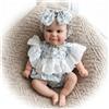 MineeQu- Bambola Femmina Reborn Realistica Neonato 48 cm Corpo Morbido | Neonata Con Occhi Aperti E Capelli Dipinti A Mano, Arti In Vinile, Regalo Di Compleanno E Natale Per Bambini 3+