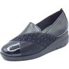 Melluso K55244 Nero Mocassini Confort per Donna in Pelle e Vernice Nero con Zeppa Media