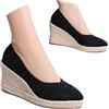 RAOKENSU Ballerine da donna, eleganti, ricamate, con zeppa, scarpe singole, punta chiusa, con plateau, scarpe estive, sandali con zeppa