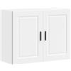 HKTMGDNG Armadietto da cucina Porto, bianco, 80 x 31 x 60 cm, in legno | Armadio da parete salvaspazio in legno per cucina, camera da letto e corridoio, con superficie facile da pulire.