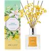Airkeep Profumatore per Ambienti Lemon Eucalyptus, Profumatore per Ambienti con 8 Bastoncini di Fragranza, Diffusore di Fragranze per Bagno, Appartamento, Decorazione della Casa, 100ml