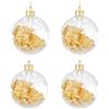 Bizzotto Palle di Natale in Vetro Trasparente Deocorazione Oro, Set 4 Pz Palline ⌀ 80 mm, Addobbi Natalizi Ornamento per Albero