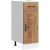 HKTMGDNG Mobile da cucina Porto, 30 x 46 x 81,5 cm, effetto legno anticato | Mobiletto compatto per piccole cucine e dispensa. Con piedini regolabili, cassetto e porta per utensili da cucina.