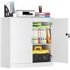 buybyroom Armadio Archivio, Armadio Bloccabile Mobile Ufficio, Armadio Ripiani Regolabili In Altezza per Ufficio, Home Office, Soggiorno, Cucina, Con Serratura e 2 Chiavi, 87×37×87 Cm, Bianco