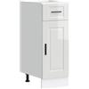 HKTMGDNG Mobile da cucina Porto, 30 x 46 x 81,5 cm, bianco lucido | Armadietto compatto per cucina o dispensa con piedini regolabili, materiale in legno resistente e molto spazio.
