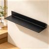 ACHZYFT Mensola Da Parete Sospesa In Alluminio Con Illuminazione LED E Dimmer Touch | 40/60/80/90/100/120/150cm; Mensola Espositiva Metallica Con Cablaggio Fisso Per Soggiorno(Black,150x23cm)