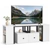 COSTWAY Mobile TV Soggiorno Componibile Angolare fino a 65'' | Tavolo TV con 2 Cassetti e 4 Scomparti Aperti, Mobile Angolare per Televisore per Soggiorno e Camera da Letto