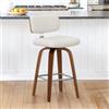 LUE BONA Girevole 360° Sgabelli Cucina con Seduta Imbottita,Telaio in Legno 67 cm Sgabelli Bar,Sedia Bar con Schienale e Poggiapiedi per Cucina,Soggiorno,Bar,Avorio-Bianco