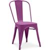 Iconik Interior Industrial Style Sedia da pranzo - Design industriale - Acciaio - Opaco - Nuova edizione -Stylix Viola