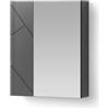 Livinity Mobiletto a specchio Ronco, Antracite lucido/Antracite 60 x 75 cm | 2 Ante · 3 scomparti · Ampia superficie a specchio · Cosmetici & cura · Sopra il lavabo