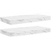 Generic Mensola a Parete 2 pz Marmo Bianco 50x23,5x3,8 cm | Legno ingegnerizzato, design minimalista, montaggio a muro, 2 ripiani, uso interno
