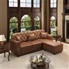 Trdlpyn Divano a 3 posti con pouf singolo mobile, rivestimento in ecopelle, cuscini di seduta con imbottitura in piume, Divani da soggiorno 210x76x86cm, Marrone