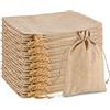 SXUUXB 20 Sacchetti Juta Bomboniere 20x30cm,Sacchetti Regalo per Confetti | Sacchetto Regalo con Coulisse,Sacchettini per Natale Matrimonio Battesimo Nascita Comunione Feste (Colore Naturale)