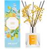 Airkeep Profumatore per Ambienti Citrus Lemon, Profumatore per Ambienti con 8 Bastoncini di Fragranza, Diffusore di Fragranze per Bagno, Appartamento, Decorazione della Casa, 100ml